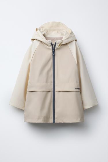 Zara RUBBERIZED RAINCOAT - Ecru / Beige