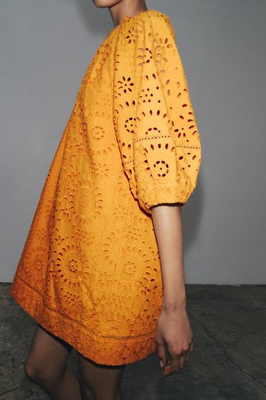ROBE COURTE BRODÉE ZW COLLECTION - Mandarine de Zara - Image 2