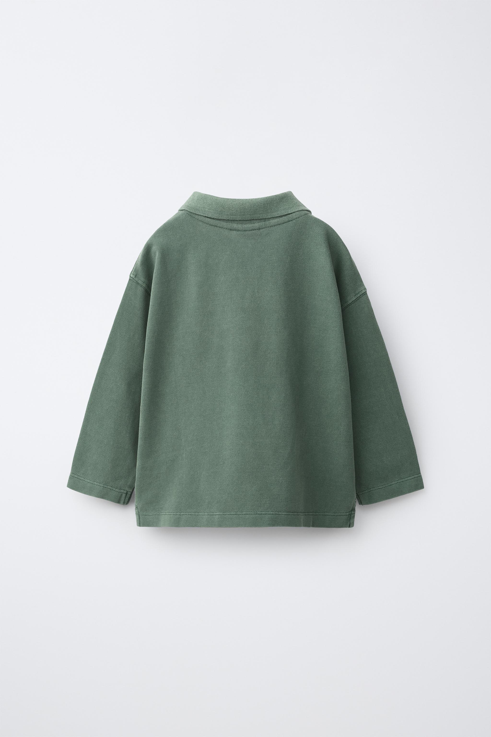 SOLID PIQUÉ POLO SHIRT — Mid-green
