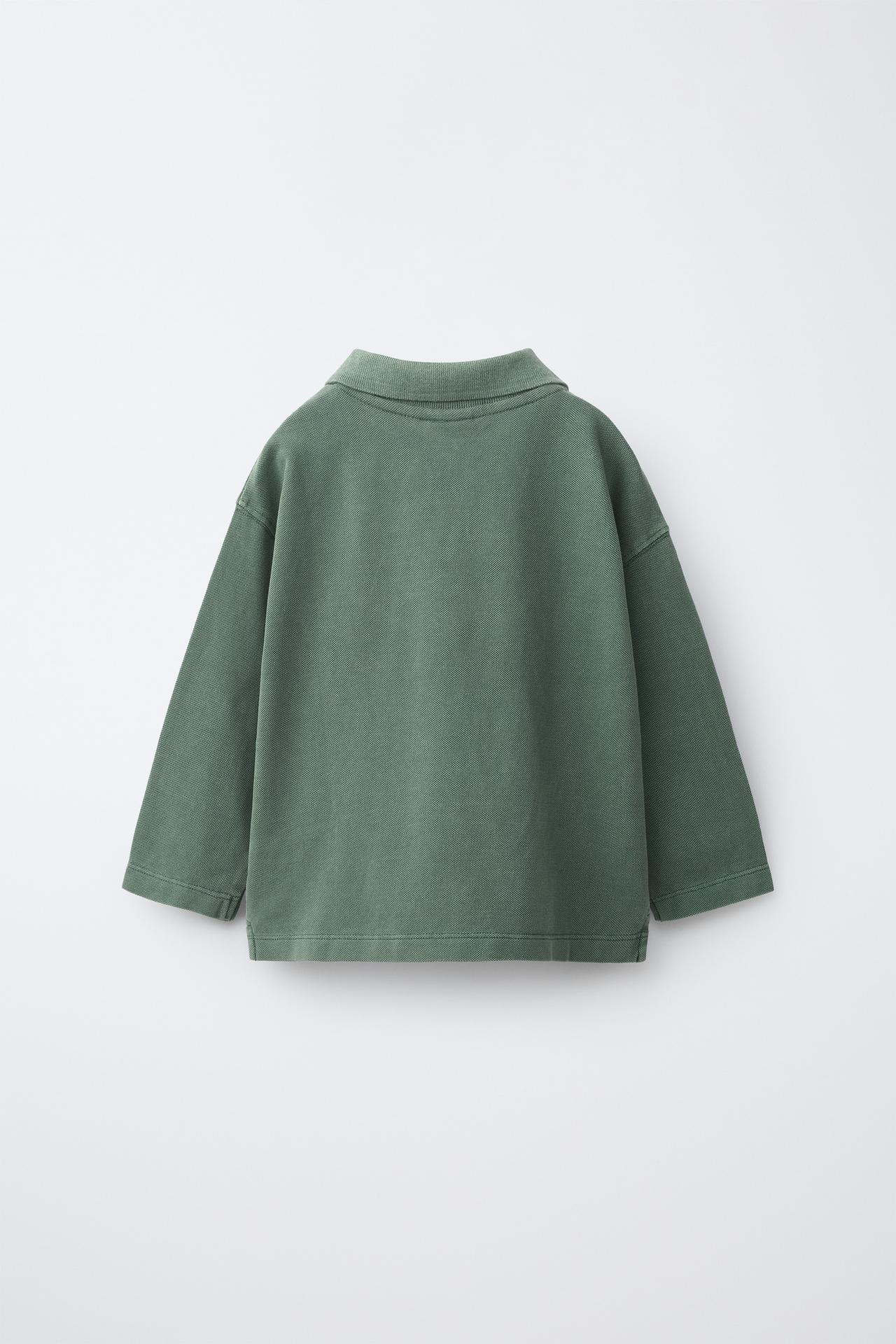 SOLID PIQUÉ POLO SHIRT — Mid-green