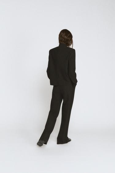 HIGH NECK BUTTONED BLAZER ZW COLLECTION - Black by Zara - Image 4