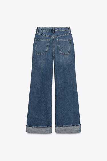 JEAN ZW COLLECTION BAS REVERS TAILLE MOYENNE - Bleu moyen de Zara - Image 6