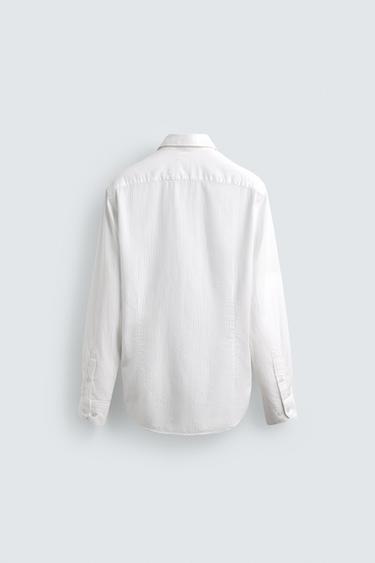 REGULAR FIT COTTON SHIRT - White by Zara - Image 7