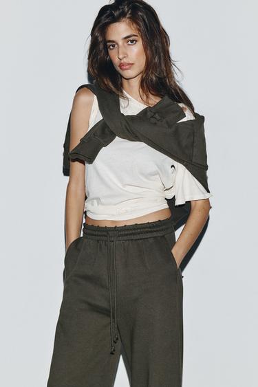 WASHED TROUSERS WITH STAR STUDS - Dark brown by Zara - Image 2