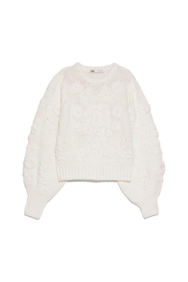 EMBROIDERED FLORAL SWEATER TRF