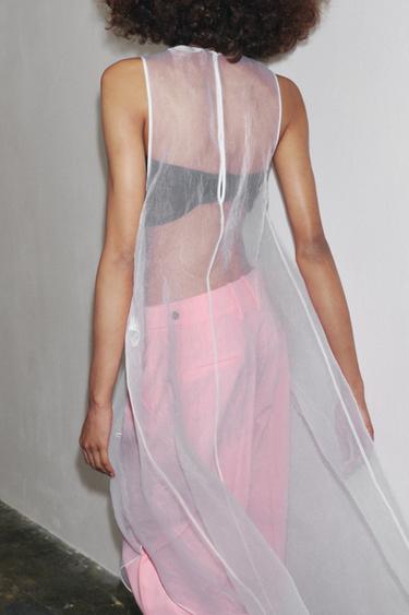 ROBE EN ORGANZA VOLUME ZW COLLECTION - Blanc de Zara - Image 2