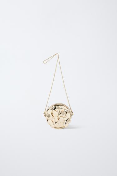 METALLIC FLORAL CROSSBODY BAG - Gold by Zara