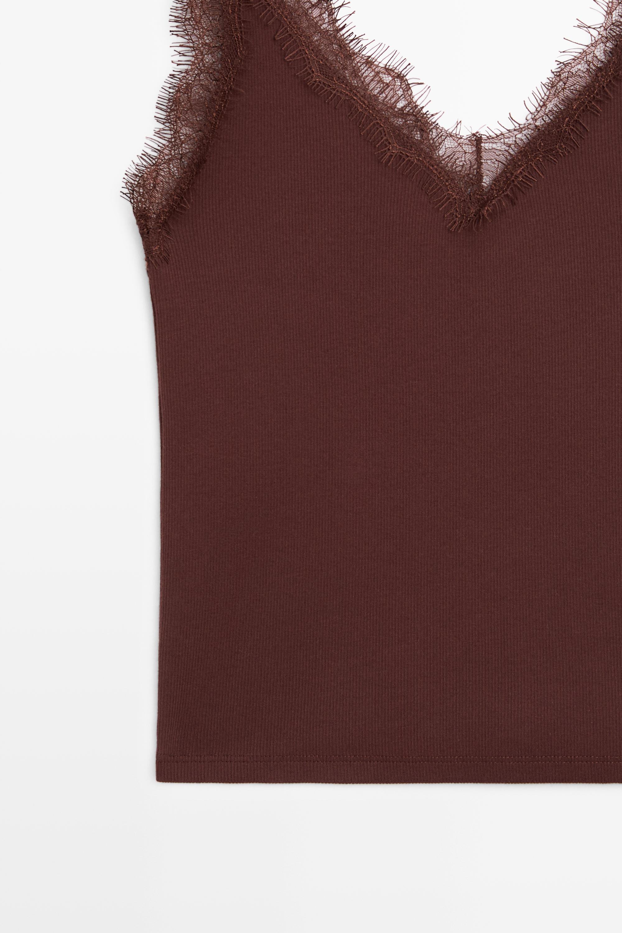 Strappy lace-trim top