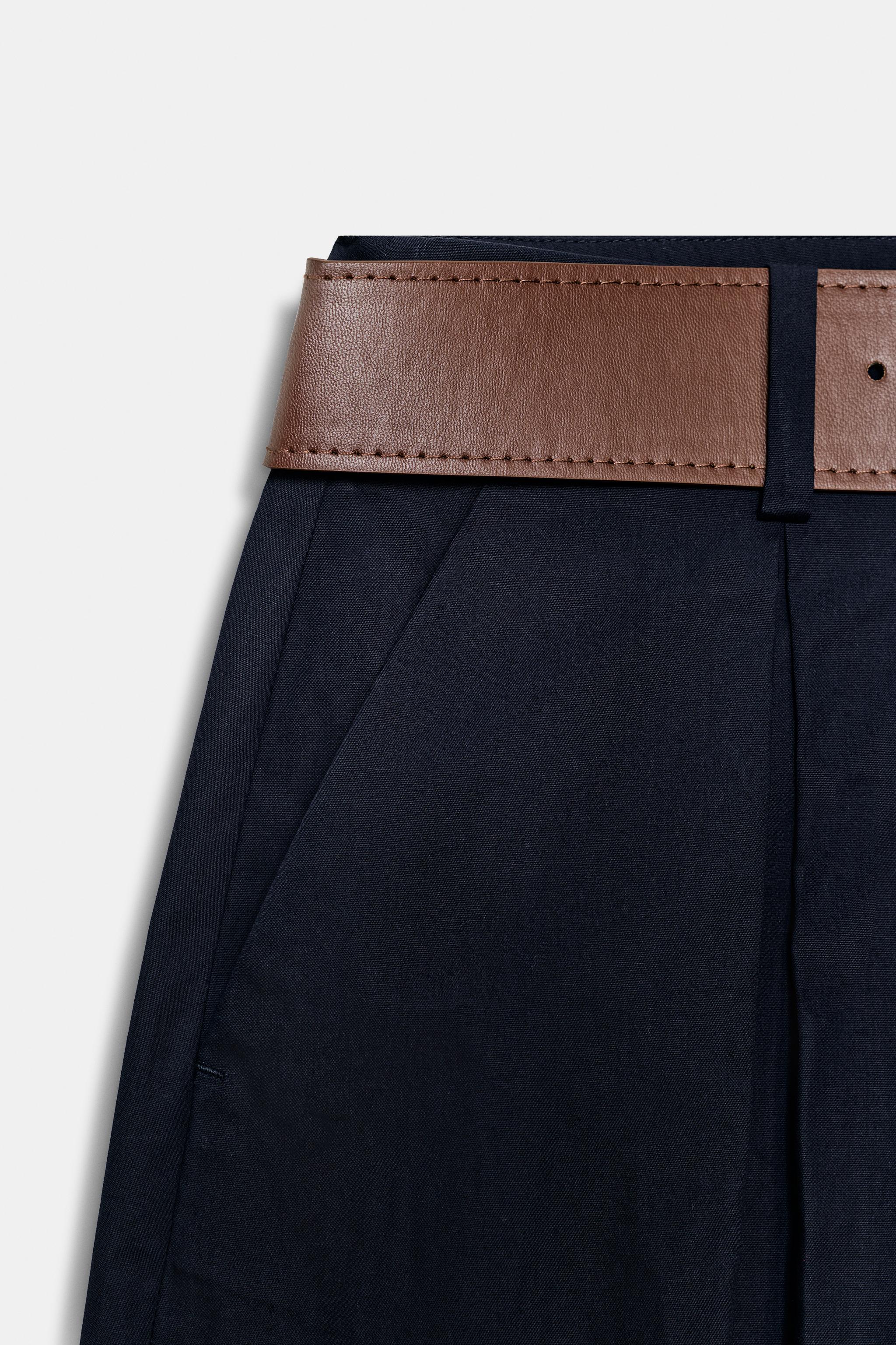 PANTALON JUPE-CULOTTE AVEC CEINTURE