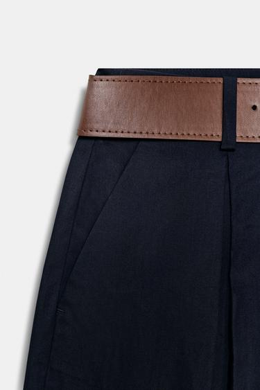 CULOTTES WITH BELT - Navy blue by Zara - Image 8