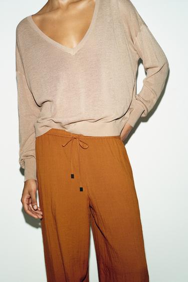 PANTALON BOUFFANT À TAILLE ÉLASTIQUE - Curry de Zara - Image 2