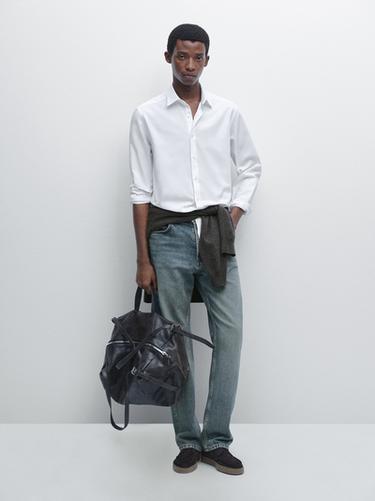 Camisa regular fit estructura - Blanco de Zara - Imagen 0