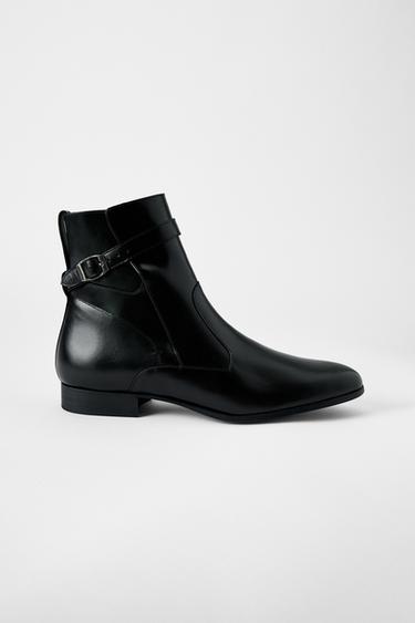 LEATHER BUCKLE BOOTS BOBBY GILLESPIE X ZARA - Black by Zara