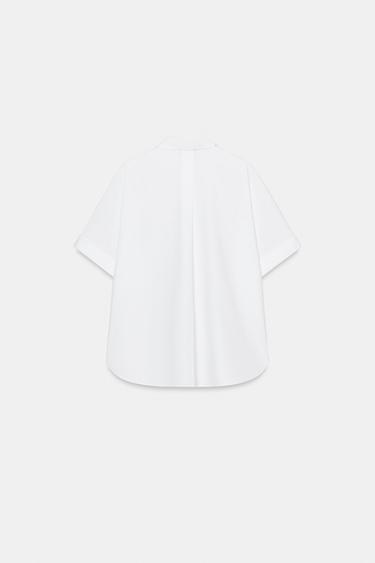 CHEMISE POPELINE MANCHES COURTES - Blanc de Zara - Image 8