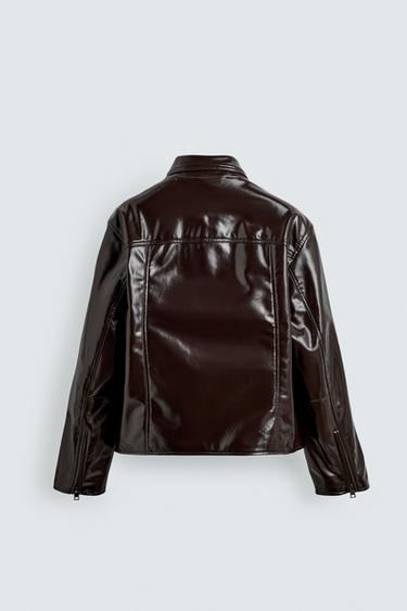 VINYL FINISH JACKET - Wine by Zara - Image 7