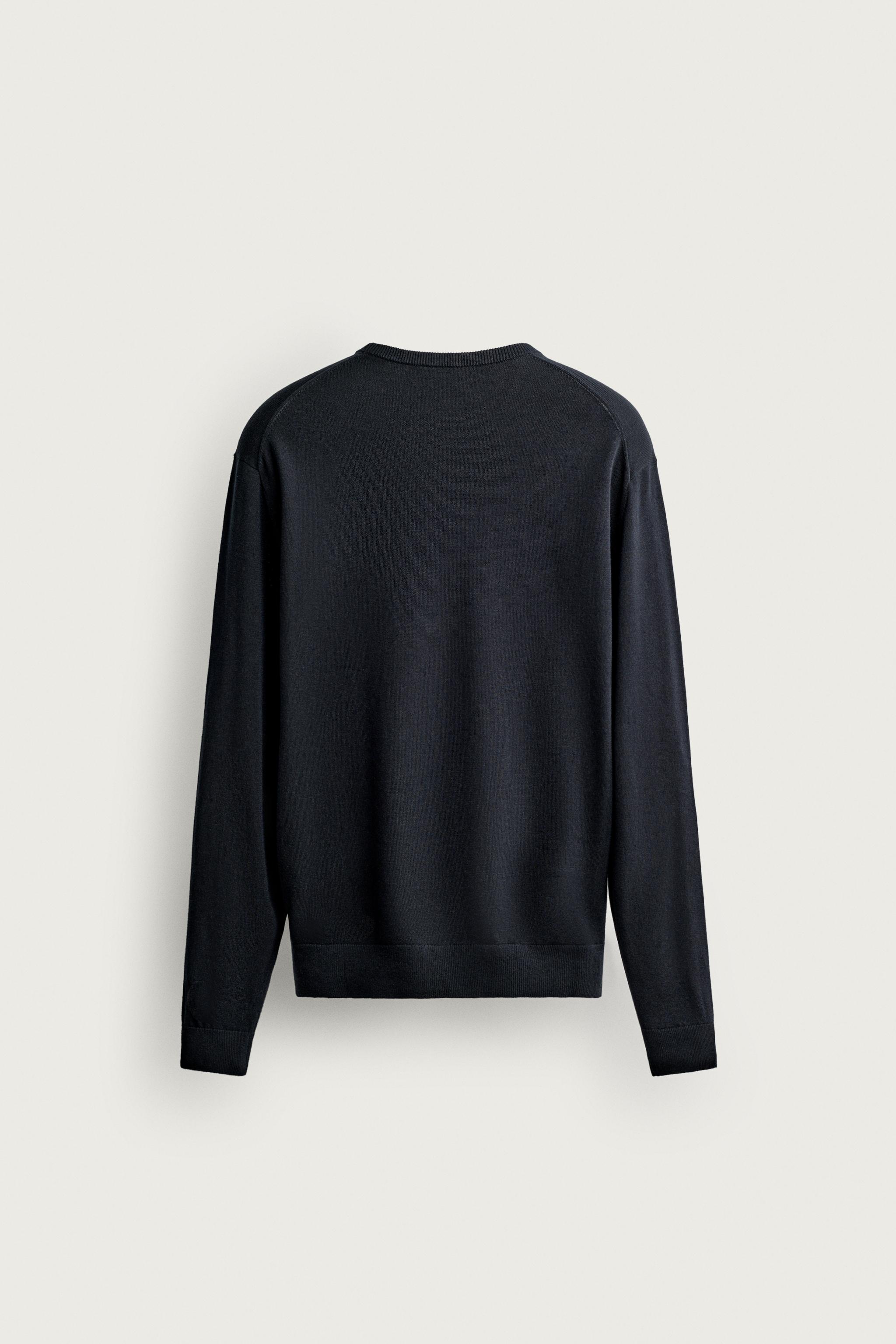 LIGHTWEIGHT COTTON-BLEND JUMPER — Dark navy