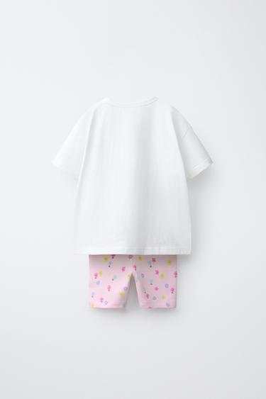 FLORAL CYCLING T-SHIRT AND LEGGINGS SET - Oyster-white by Zara - Image 1