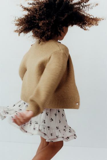 FALDA CUADROS ESTAMPADO FLORES - Crudo / Negro de Zara