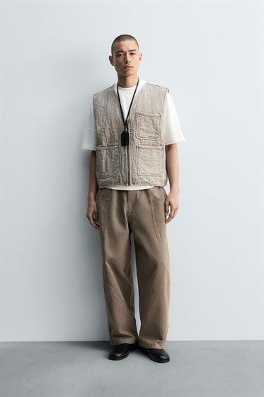 PANTALÓN CARGO RELAXED FIT - Visón de Zara - Imagen 0