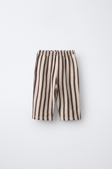 STRIPED PRINT TROUSERS - Brown by Zara - Image 0