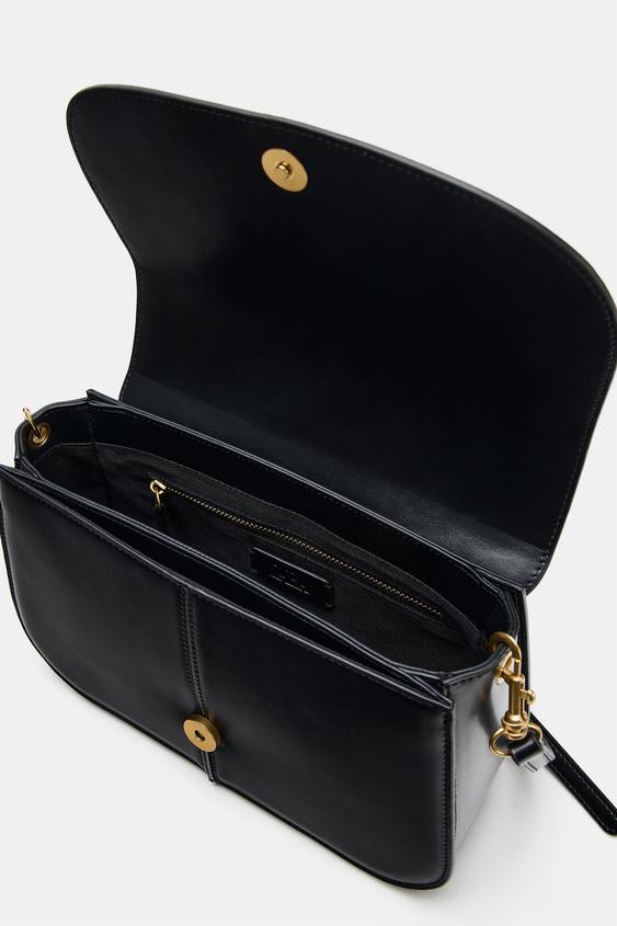 CROSSBODY BAG WITH FLAP - Black by Zara - Image 4