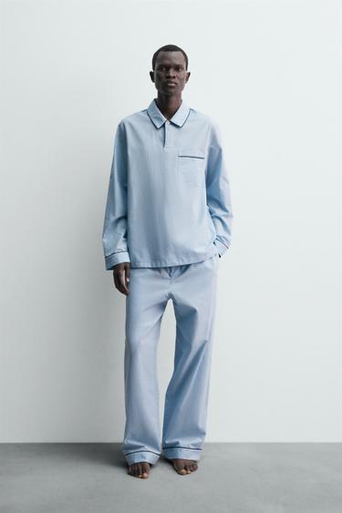 JACQUARD PYJAMA BOTTOMS - Sky blue by Zara - Image 0