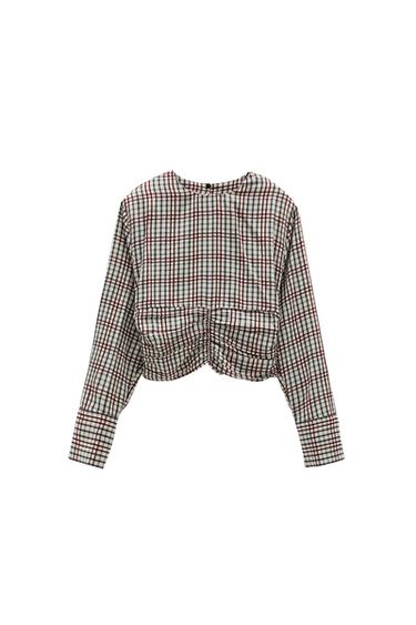 CHECK CROP TOP