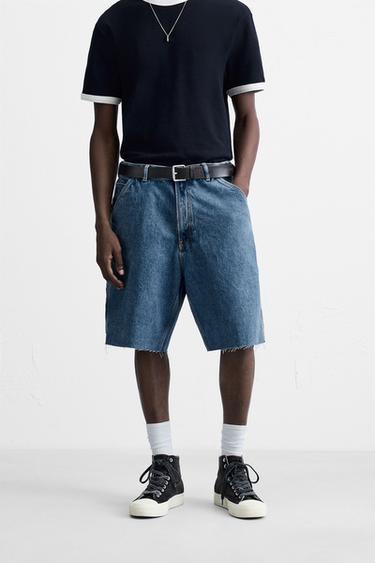 CARPENTER POCKET DENIM BERMUDA SHORTS - Blue by Zara