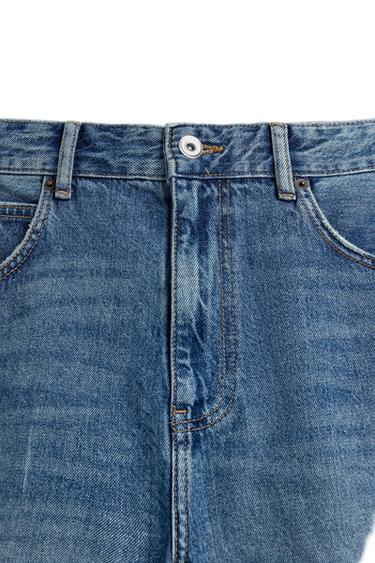 RELAXED FIT RIPPED JEANS - Mid-blue by Zara