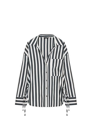 STRIPED SHIRT WITH SIDE LACES