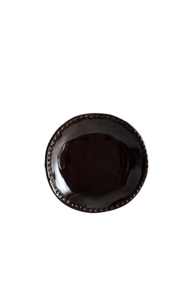 STONEWARE MINI PLATE WITH RAISED DESIGN - Brown by Zara