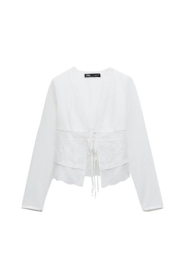 EMBROIDERED TIED SHIRT