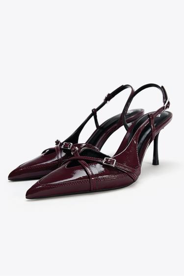 CHAUSSURES À TALONS AVEC BRIDES ET BOUCLES - Bordeaux de Zara - Image 3
