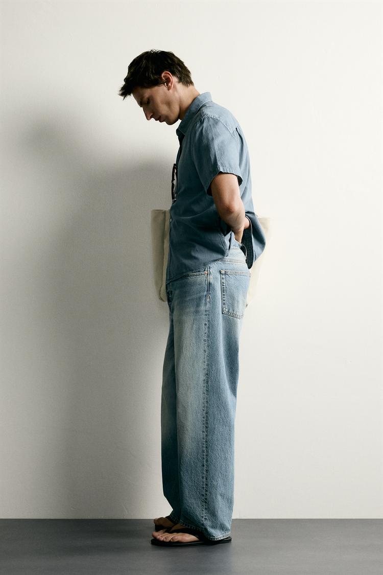 Camisa de algodón/lino de corte regular 4
