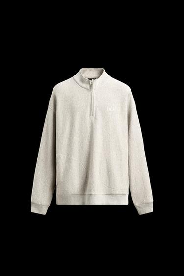 Zara TRAINING QUARTER-ZIP SWEATSHIRT - Gray marl - Image 0