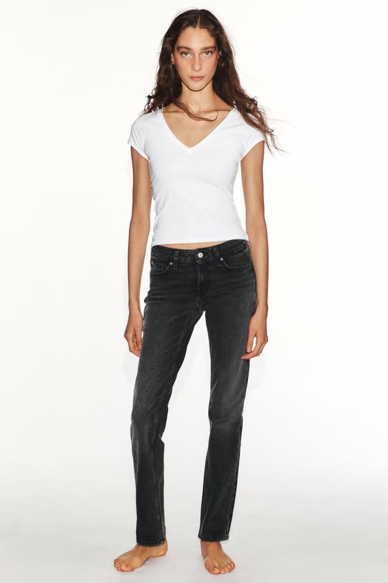 TRF SLIM FIT LOW-RISE JEANS - Black by Zara - Image 0