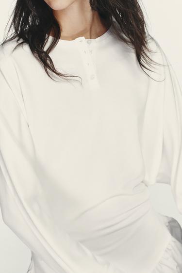 SHORT DRESS WITH BATWING SLEEVES - White by Zara - Image 3