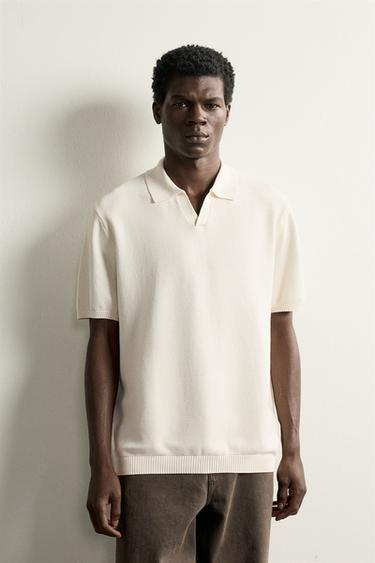 REGULAR FIT TEXTURED KNIT POLO — Oyster-white 2