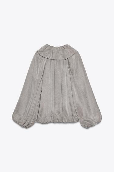 BOMBER FLUIDE ZW COLLECTION - Gris clair de Zara - Image 2