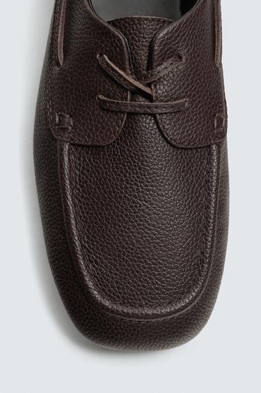 LEATHER DECK SHOES - Brown by Zara - Image 5