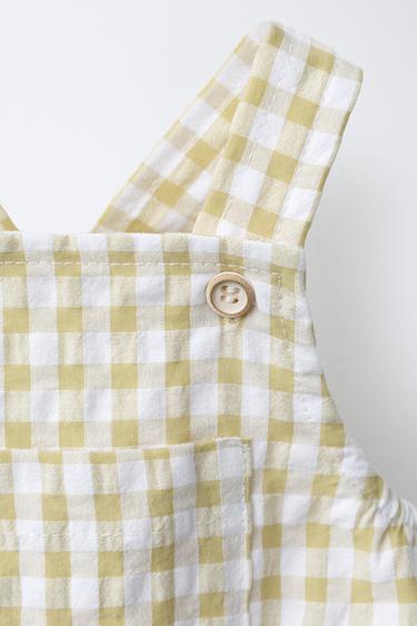 GINGHAM ROMPER - Light green by Zara - Image 2