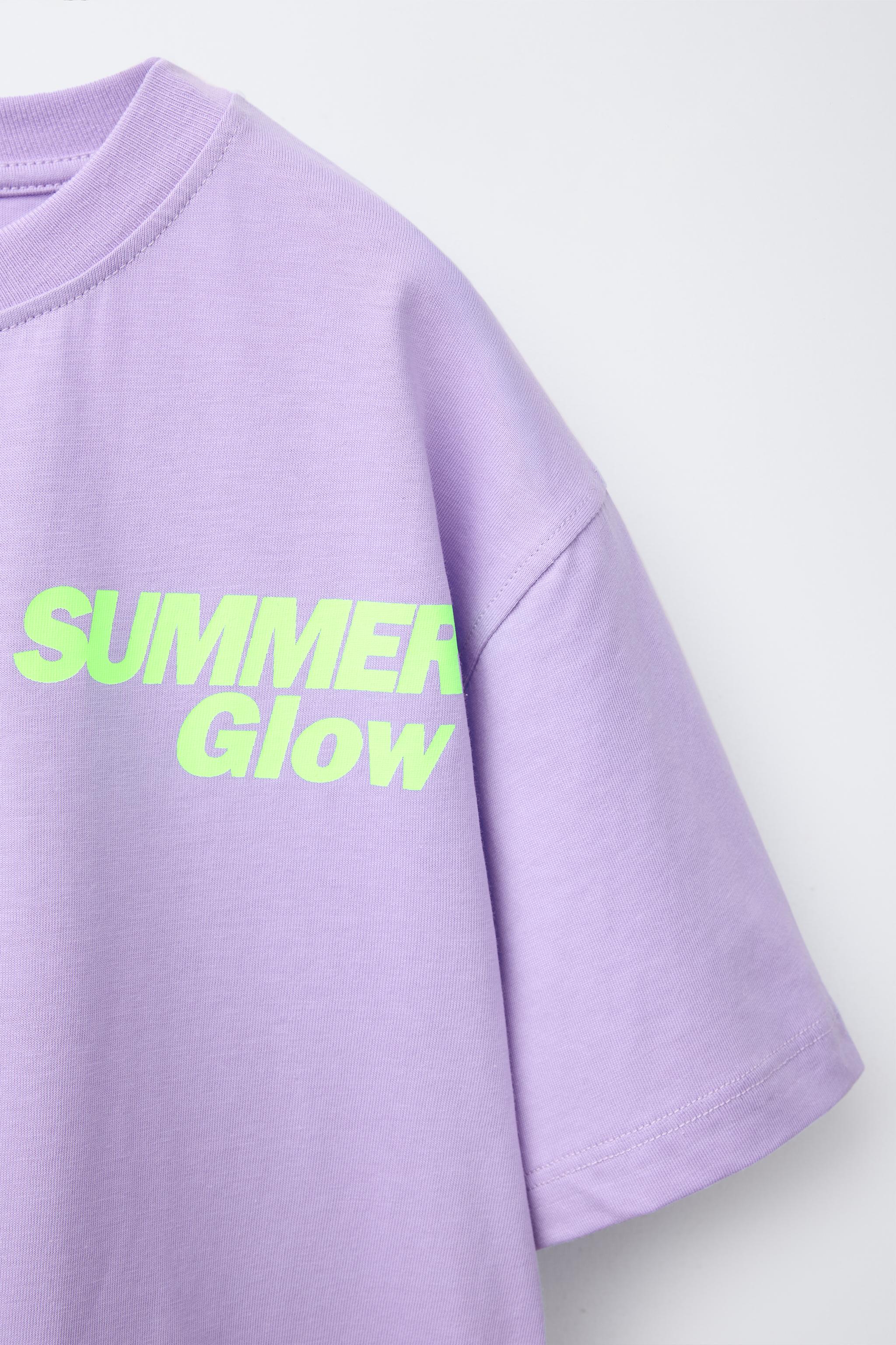 CAMISETA ESTAMPADA COM TEXTO - Rosa | ZARA Brasil