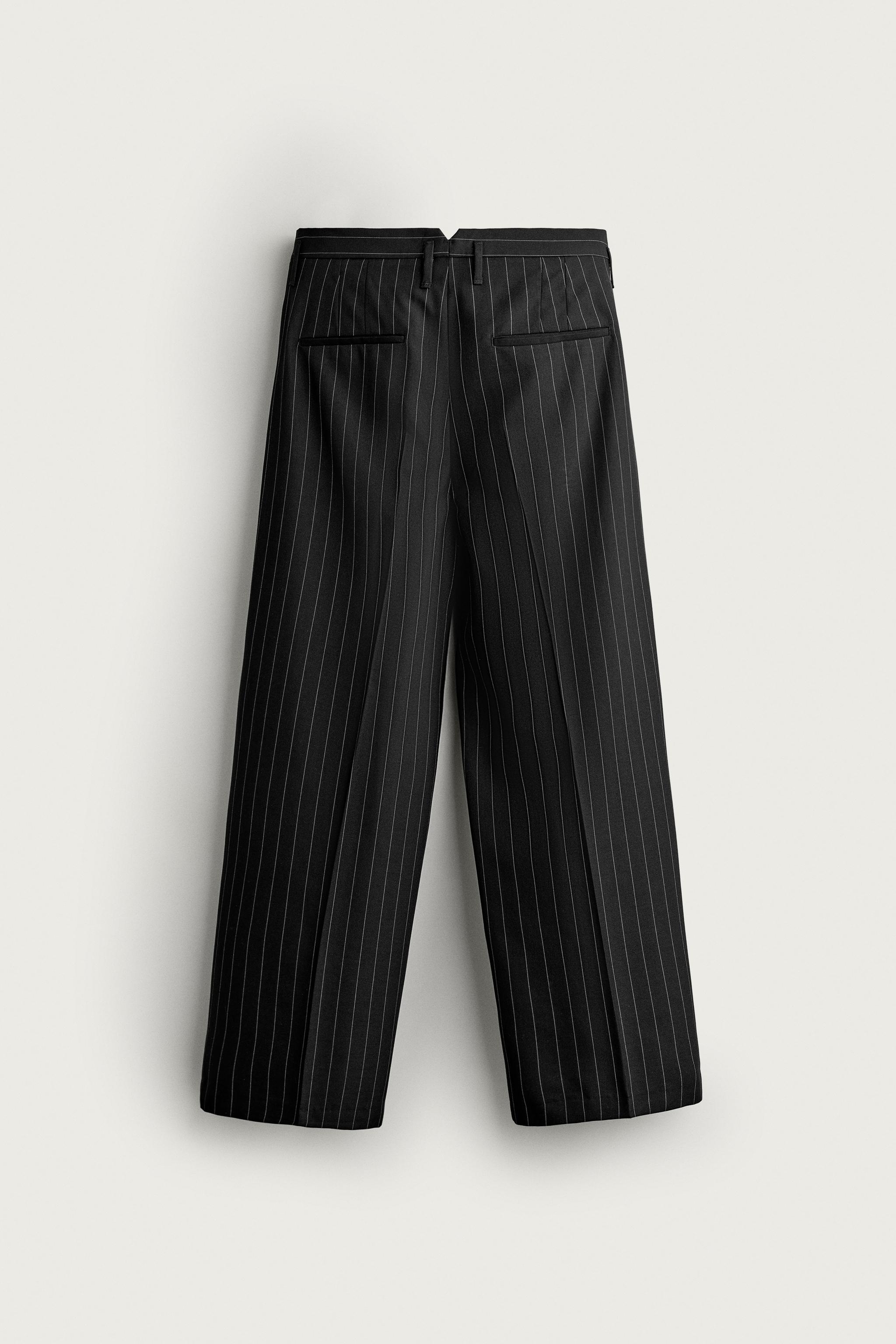PINSTRIPE SUIT PLEATED PANTS