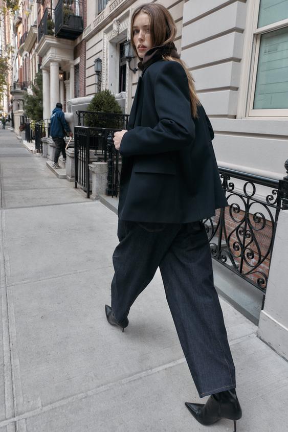 OVERSIZE DOUBLE-BREASTED TWILL BLAZER