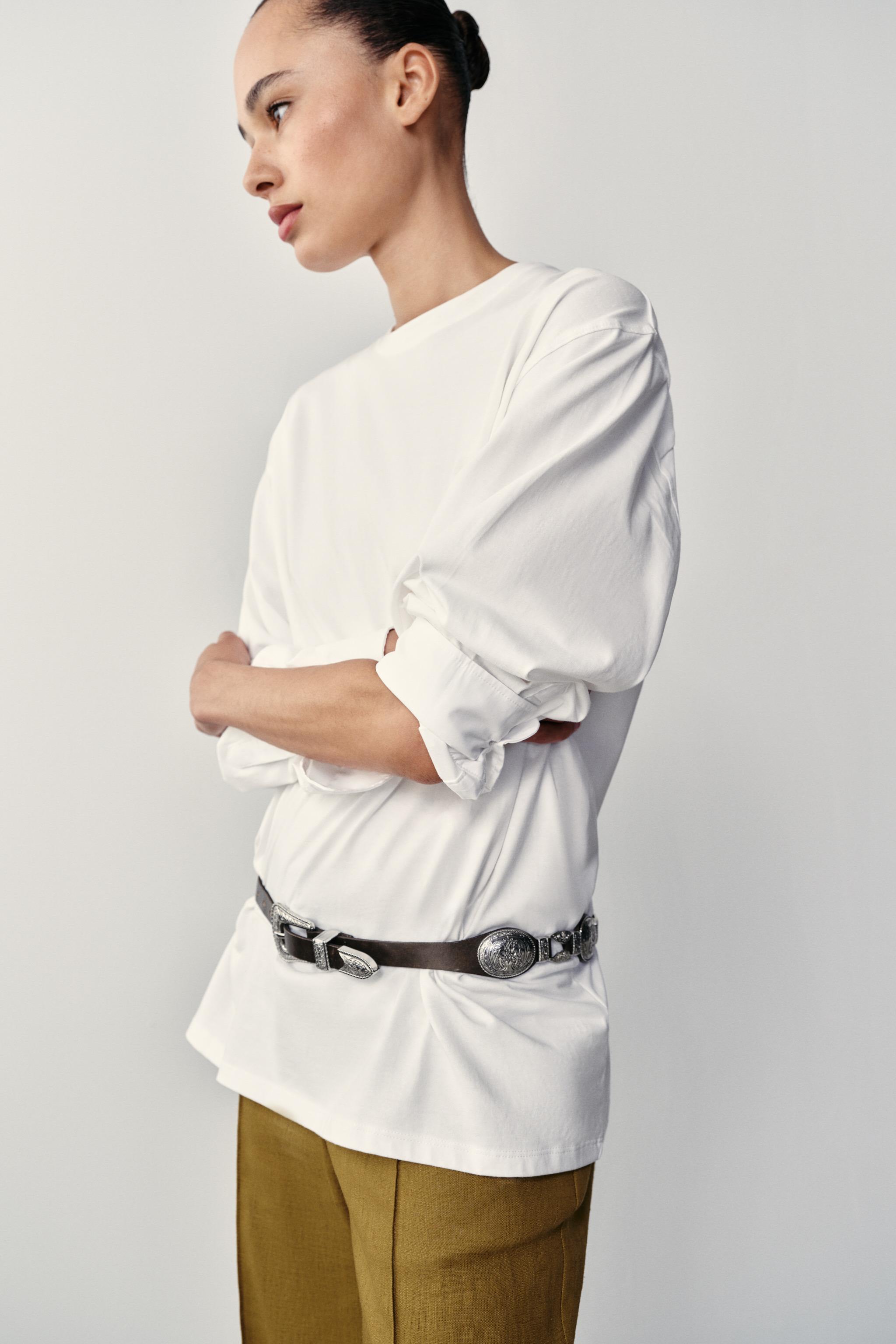 Женские ремни Zara 100% LEATHER COMBINATION PLATE BELT — фото 2