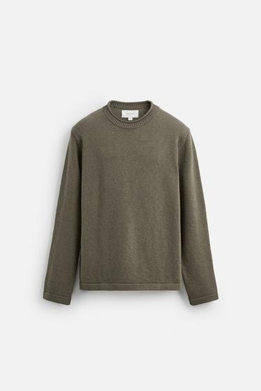 СВИТЕР С ОТВОРОТАМИ — Коричневый / Зеленый от Zara
