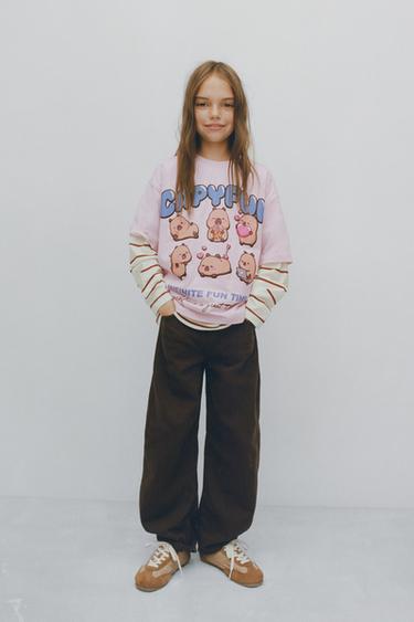 Zara CAPYBARA CAPYFUN © PRINTED T-SHIRT - Pink