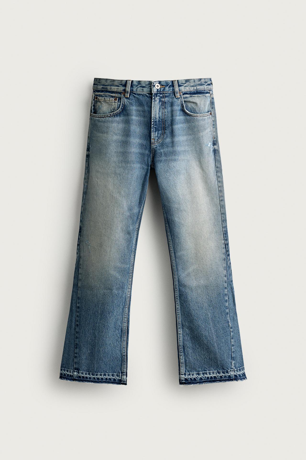 FLARE FIT JEANS — Mid-blue