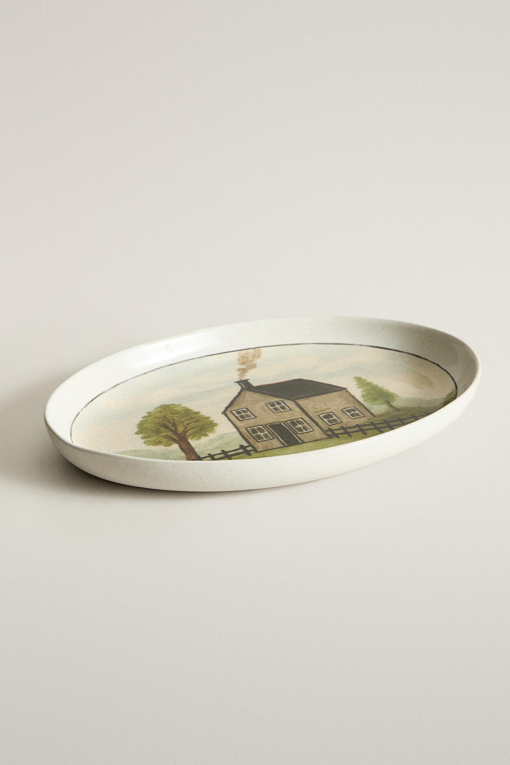 STONEWARE HOUSE SERVING DISH