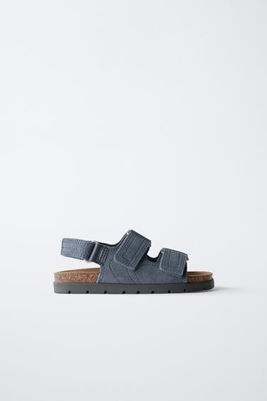 SANDALIA PIEL - Azul de Zara